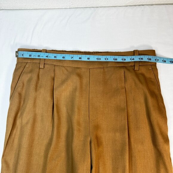 Vince Darted Pull-on Pants In Dark Hazel Tan Brown Viscose Straight Leg Large - Picture 8 of 13